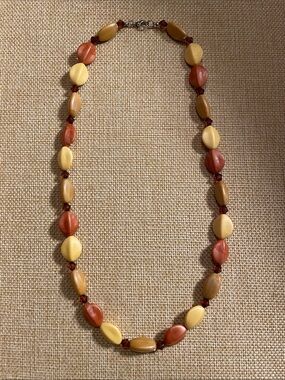 Helena Multicolor Bead Necklace - Yellow, Tan & Brown